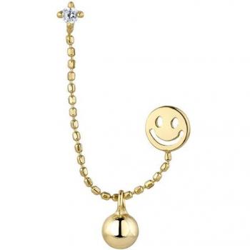 Piercing múltiple Sweet Smiley de plata bañado en oro 18k