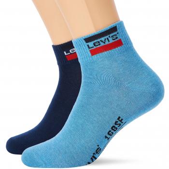 Levi's Levis 168sf Mid Cut Sprtswr Logo 2p, Calcetines para Hombre, Azul