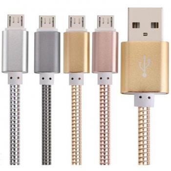 Cable de Acero Resistente para Carga y Transferencia de Datos USB - Smartphone Android y PC