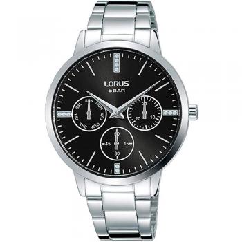 Reloj Lorus RP631DX9 Multifunción Mujer Acero Inoxidable Correa Metálica Dial Negro Ø 36 mm