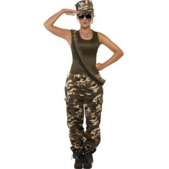 Women's Camouflage Soldier Costume - Size L
