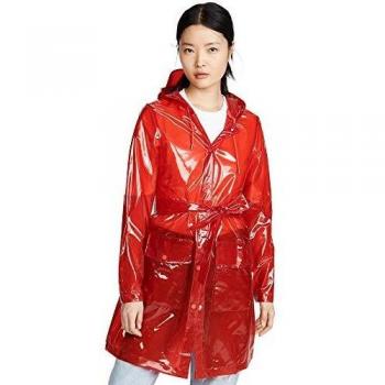 RAINS Transparent Belt Jacket Chaqueta, Mujer, Red, 2XS/XS