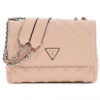 Guess Giully 2 Convertible Crossbody/Shoulder Bag - Beige, Two Compartment Flap