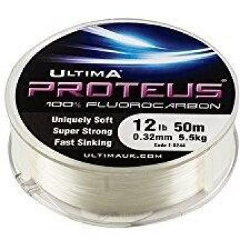 ULTIMA Proteus Línea de Pesca de fluorocarbono rígida, Unisex, Transparente, 0.40 mm-20.0 LB