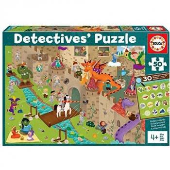 Educa Detectives Castillo. Puzzle Infantil de 50 Piezas. Móntalo y Busca los Objetos escondidos. +4 años. Ref. 18895, Multicolor