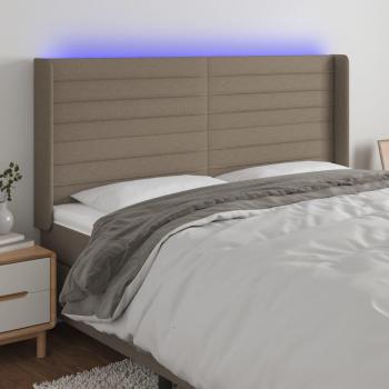 Cabecero Led Tortorora 183x16x111/128 cm Tela Gris Taupe