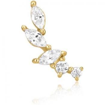 Piercing tragus Earcandy Ella de Plata 925 bañado en oro 18k