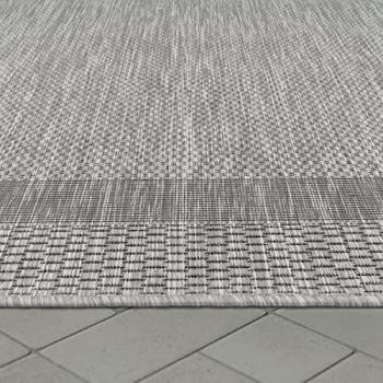 Alfombra Interior y Exterior Balcón Terraza Cocina Moderna Dibujo Geométrico Motivo Abstract 60x100 cm, Color Gris 2 - Paco Home