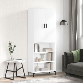 Armario alto de madera contrachapada blanca 69,5x34x180 cm