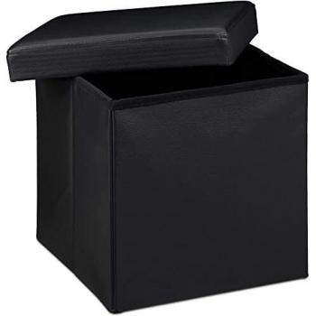 GREATOOL Puff Taburete 31x31x31cm, para Almacenaje Plegable Carga máxima de 140 kg, Otomano Asiento