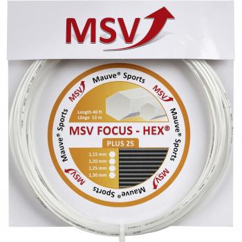 MSV Saitenset Focus-Hex Plus 25 - Cordaje de Raqueta de Tenis, Color Blanco, Talla 12 m