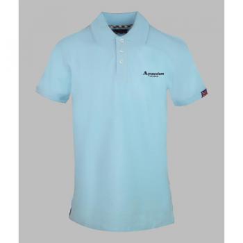 Aquascutum Men's London 1851 Light Blue Polo Shirt - Size Small