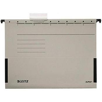 Bolsa colgante LEITZ Alpha A4, con ranillas, color gris, pack de 25 unidades