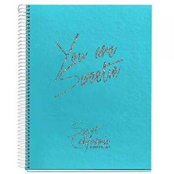 Chic&Love Sweet California - Cuaderno con 120 hojas y cuadrícula, A4, color celeste
