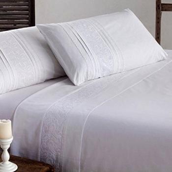 Burrito Blanco | Juego de sábanas Blanco 397 | para Cama de 135 cm
