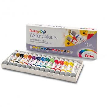 Pintura de Acuarela Pentel Arts 15 Piezas 5ML Tubo Laminado V. Colores