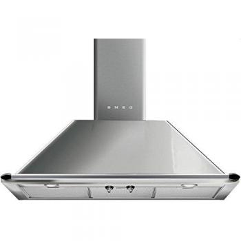Campana Extractora Smeg KTR90XE, Eficiencia Energética A, 567 m³/h, Iluminación LED, Acero Inoxidable