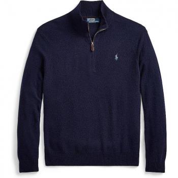 Polo Ralph Lauren Men's Long Sleeve Pullover Sweater in Marine, Turtleneck Style, Blue, Size XL
