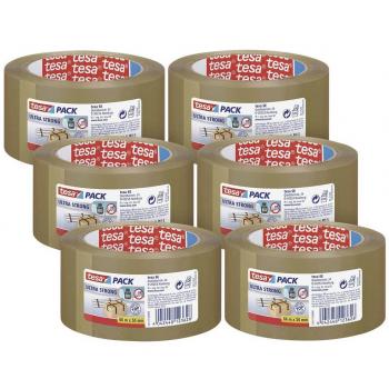 Cinta Adhesiva Tesa Ultra Strong Marrón 66m x 50mm - Pack de 6 Rollos
