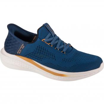 Zapatillas deportivas para hombre Skechers Slip-ins 210810s, modelo Slade - Quinto, color azul, diseño slip-on, suela de goma antideslizante, plantilla acolchada para mayor confort