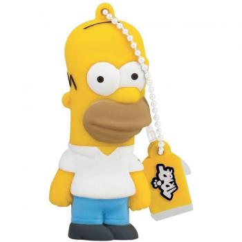 Tribe Simpson Springfield Pendrive - Memoria USB Flash Drive 2.0, de Goma, de 8 GB con Llavero, diseño Homer Simpson