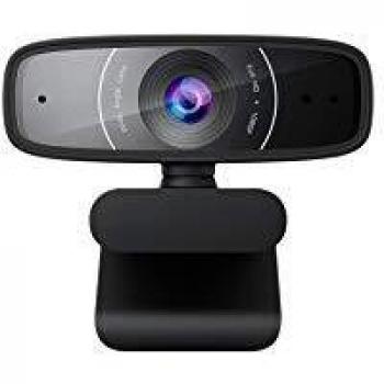 ASUS USB camera with 1080p 30 fps recording, beamforming microphone for better live-streaming video and audio quality, and adjustable clip that fits various devices