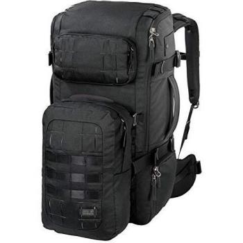 Jack Wolfskin TRT 65 Pack Jerk Sack de Voyage, Cómoda mochila de viaje. Unisex Adulto, Negro