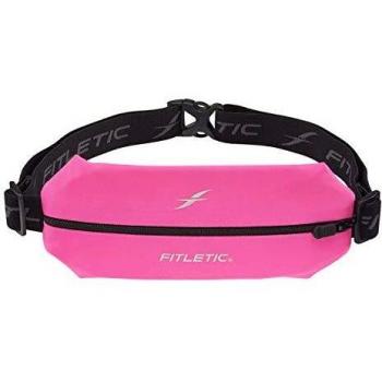 Fitletic MSB01 Cinturón para Running elástico, Unisex, Negro/Rosa, Talla Única