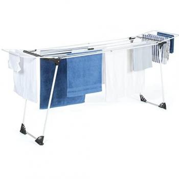 Tendedero Ultra Plegable y Extensible Gris y Blanco 160 a 211,5 cm