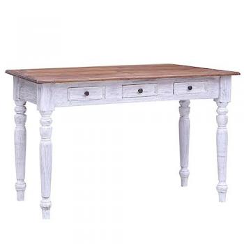 Escritorio con Cajones de Madera Reciclada 117x57x75cm Blanco