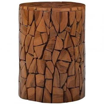 vidaXL - Taburete de Mosaico rústico, Duradero, Elegante, para decoración del hogar, Sala de Estar, Dormitorio, Mueble de Exterior, Banco de jardín, Color marrón Madera de Teca