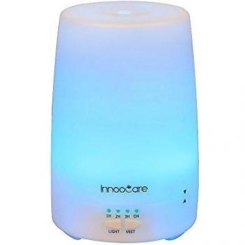 InnooCare Humidificador Ultrasónico Aromaterapia 150ml Difusor de Aceites Esenciales Vapor Frío Luz LED con 7 Colores Elegibles Purificar y Humidificar Aire en Casa