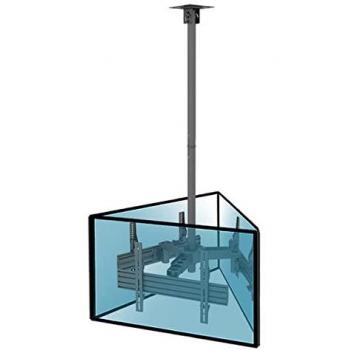 Soporte de Techo Kimex para 3 Pantallas 32-65 Ajustable en Altura 86-325cm Máx. 30Kg