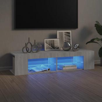 Mueble de TV con luces LED 135x39x30 cm gris Sonoma