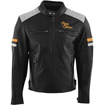 Rusty Stitches Chaqueta de Moto Jari V2 Negro-Gris Claro-Dorado