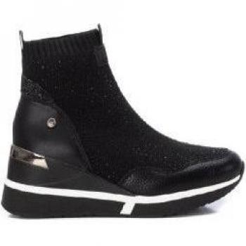 Botines Xti 141701 para mujer en color negro con cierre de cremallera y cuña de 6cm