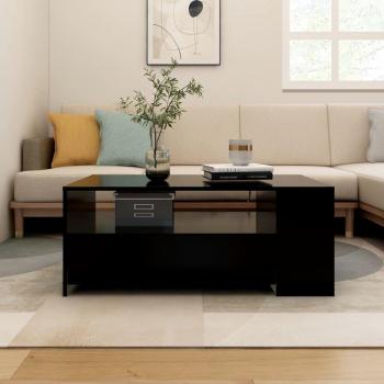Mesa de centro vidaXL madera de ingeniería 102x55x42 cm en Blanco, Gris sonoma y Negro; Mesita de Salón o Comedor o Auxiliar Mesa de Café