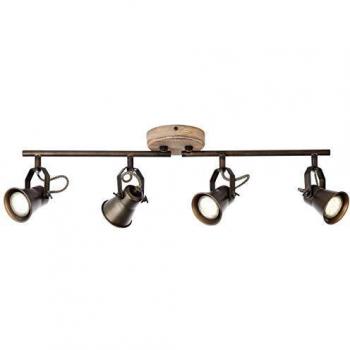 Foco de techo Brilliant Seed, 4 luces, negro con brazos giratorios y cabezales ajustables, compatible con lámparas GU10