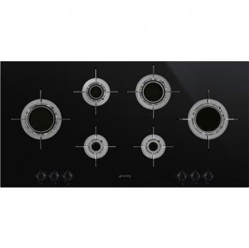 Placa de gas Smeg PVL6106CN con 6 quemadores - Dolce Stil Novo, Negra