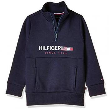 Tommy Hilfiger Flags Interlock 1/2 Zip suéter, Azul
