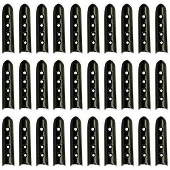 BEETEST 100 piezas Reemplazo del metal cordón zapato Cordones herrete cabeza acetatos punta Negro