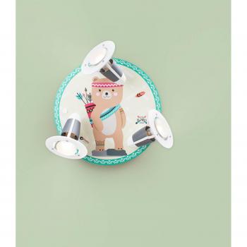 Aplique Infantil Little Indians Oso Bjørn Amarillo-Verde 3x E14