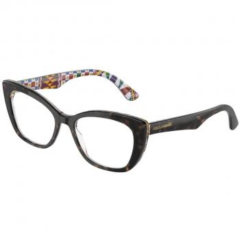 Dolce & Gabbana DG3360 3217 Women’s Eyeglasses Tortoiseshell Size 54 (Frame Only) - Blue Light Block Available
