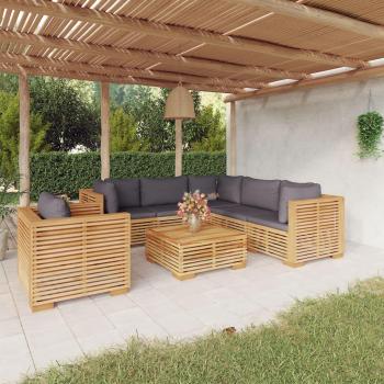 7-Piece Solid Teak Wood Garden Lounge Set with Cushions