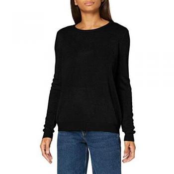 JDY Jdynew Friends Jersey L/S Knt RPT Noos Suéter, Negro, S para Mujer