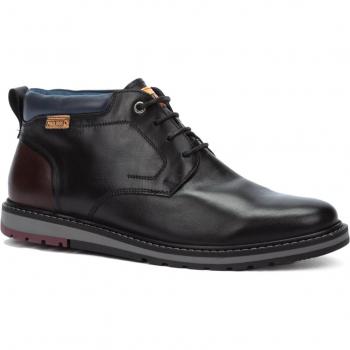 Botines de Piel Berna negro Pikolinos para hombre - Botín elegante y cómodo con cordones y plantilla extraíble