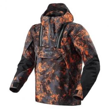 Chaqueta de Moto Rev'It Blackwater 2 H2O - Impermeable, Resistente al Agua, Color Negro-Naranja, Talla 2XL