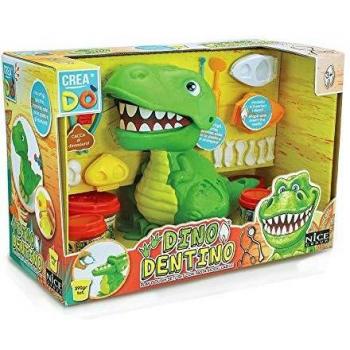 CREADO' Nice Group - Dino Dentino Pasta modelable - Set con Dinosaurio 3D, moldes y Herramientas - 89000