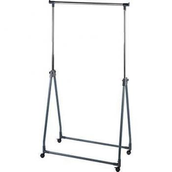 WENKO Perchero plegable - regulable en altura, Metal cromado, 88 x 100-168ja x 11-49 cm, Cromo