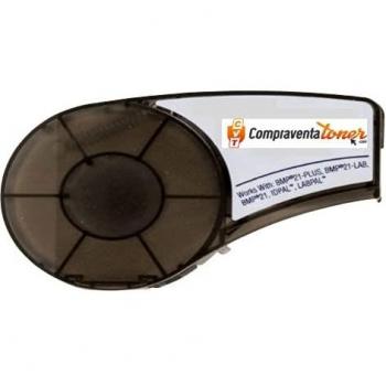 CVT - Etiquetas de vinilo compatible para Brady BMP21 Negro / Blanco M21-750-595-WT para impresoras matricial Bmp21-plus, BMP21, PaL, LABPaL, Bmp21-Lab